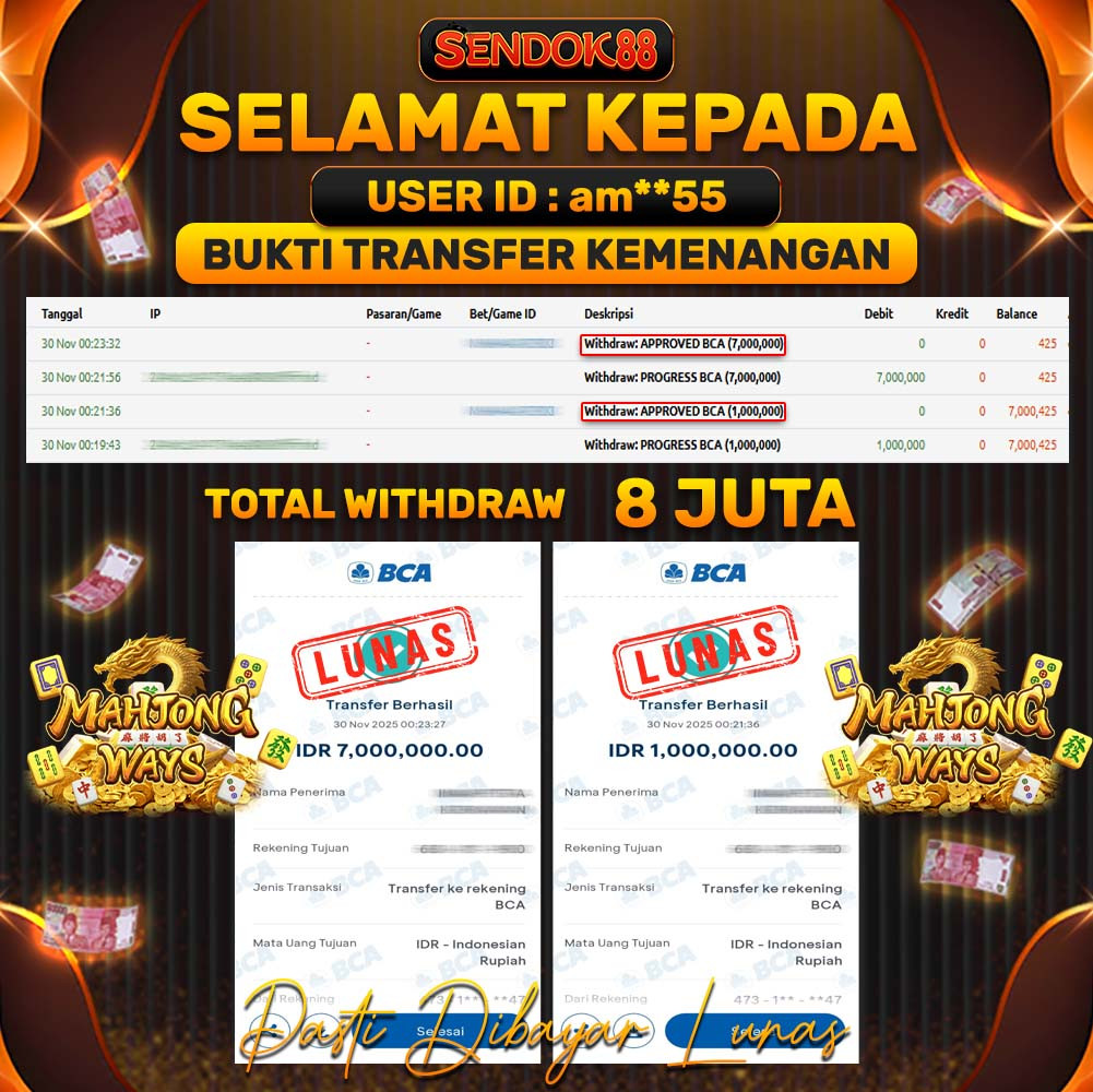 SENDOK88 JEPE! MAHJONG WAYS Rp 8.000.000,- LUNAS!