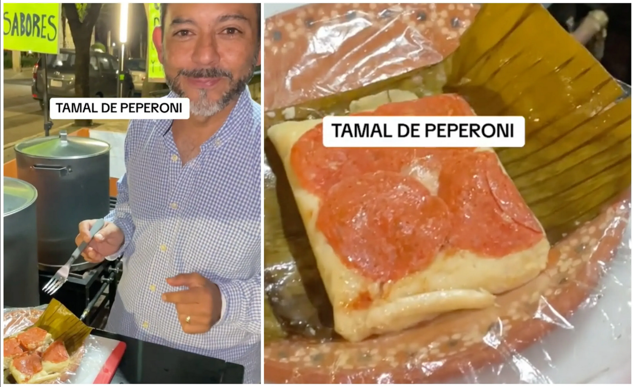 Así nació la pizza-tamal, una rara combinación gourmet subida a TikTok