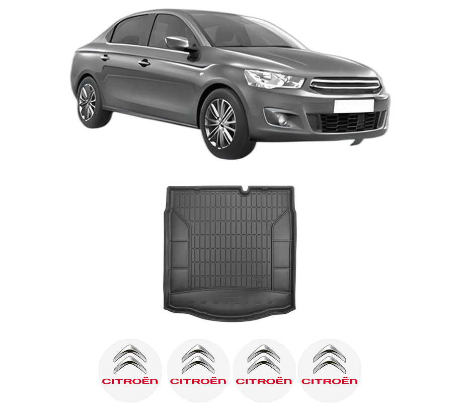 Tavita Portbagaj CITROEN C-ELYSEE (DD_) din 2012-2018, Protectie Portbagaj Auto, 4x Stickere auto cu CITROEN