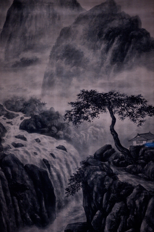 Painting of a peaceful valley