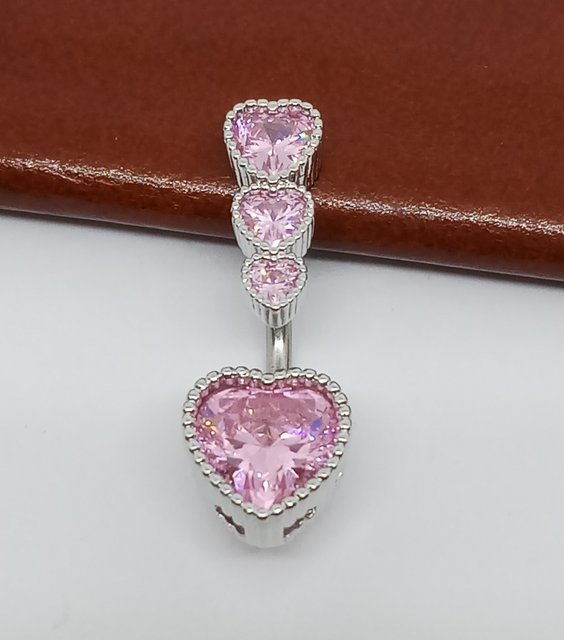 Piercing Ombelico In Acciaio 316L - Anello Banana Con Chiusura A Scatto - 2 Pezzi Argento 16G 10mm - Foto 10