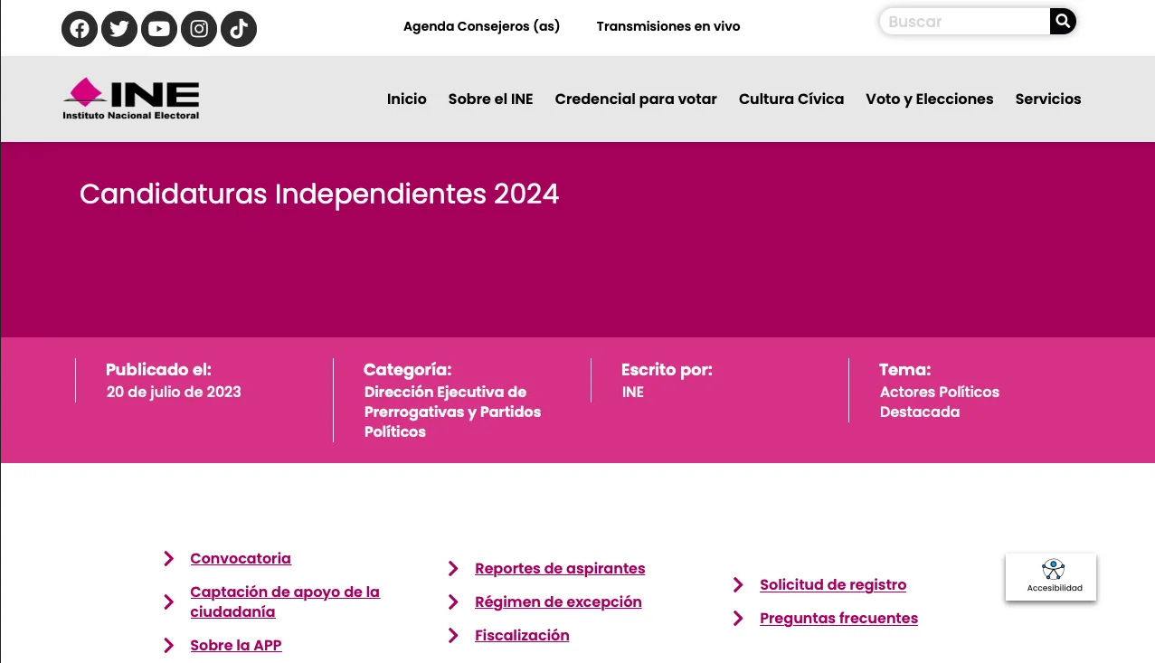 Micrositio del INE para candidaturas independientes: ¿qué información puedes encontrar?