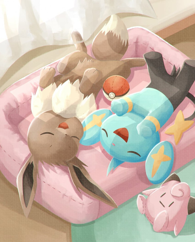 eevee-and-shinx-pokemon-drawn-by-ramune-