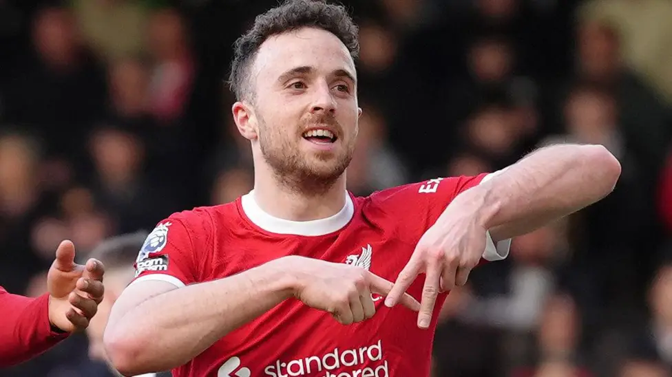 Diogo Jota celebrating a goal