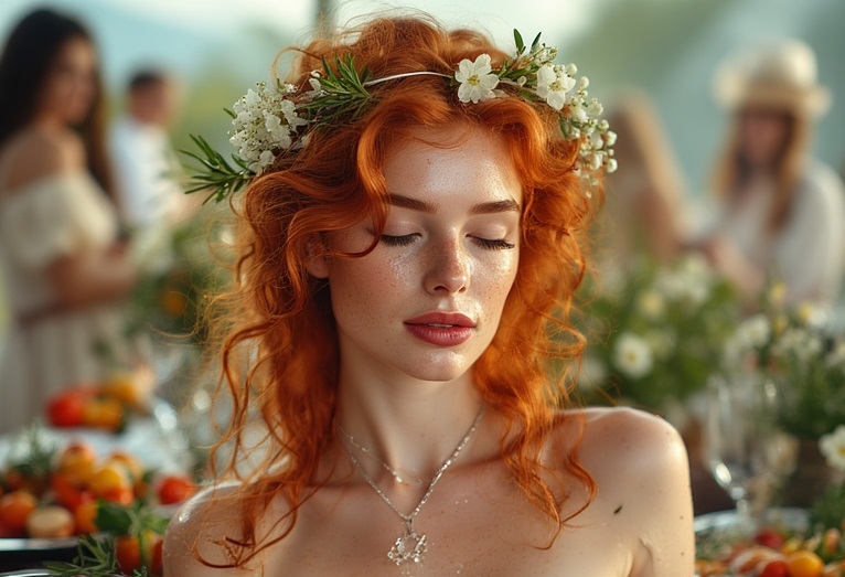 Garden wedding wom dreaming Redhair 0 04