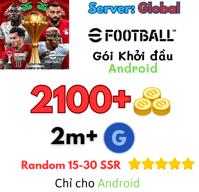 [Global] Android - Efootball Pes Mobile reroll account Gói 1 