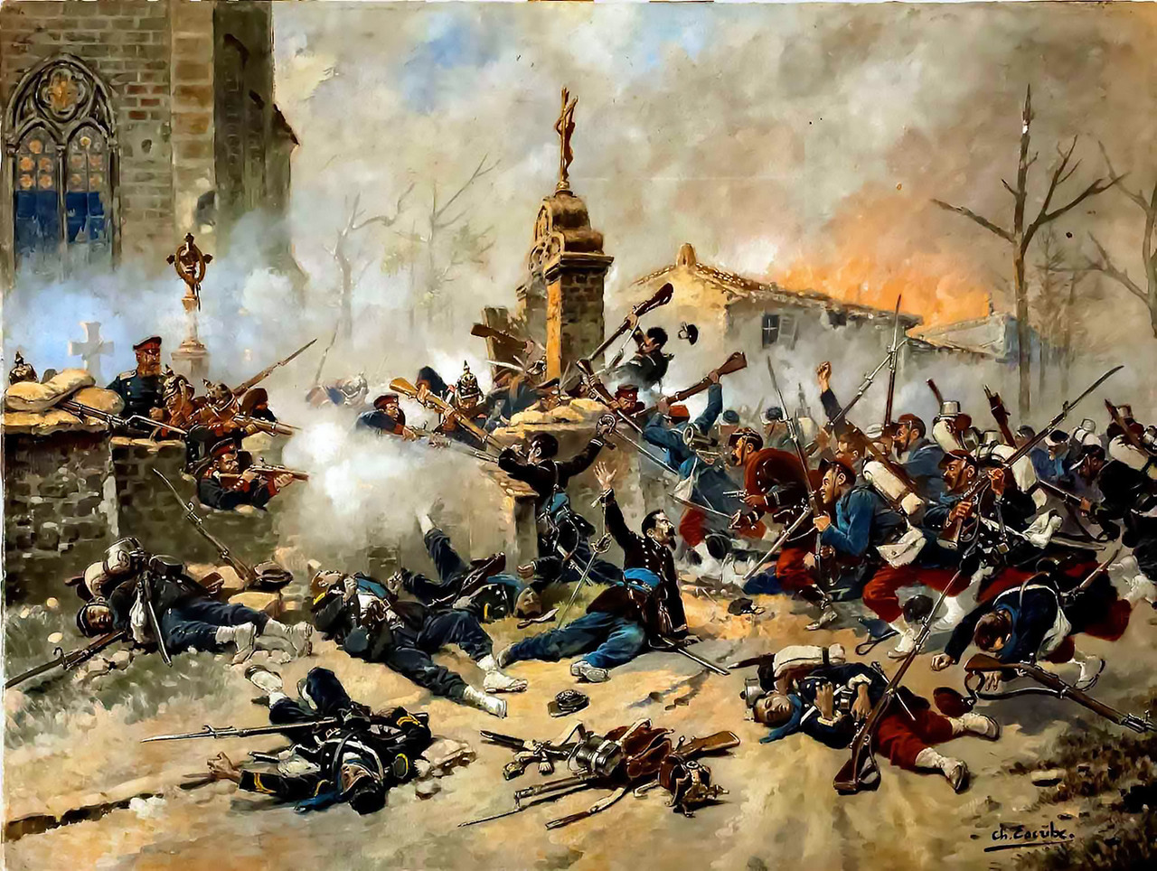 Franco prusiana Le Bourget El combate por el cementerio de Le Bourget Charles Escribe