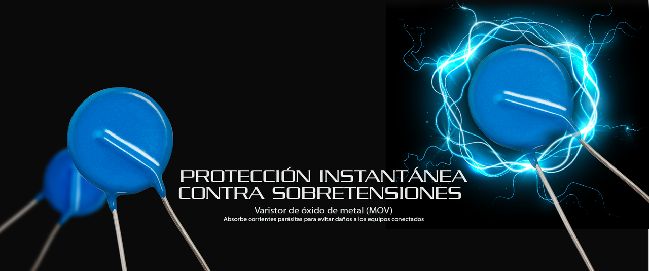 Regulador de voltaje Forza de 8 salidas con protección para líneas de datos y coaxial.
