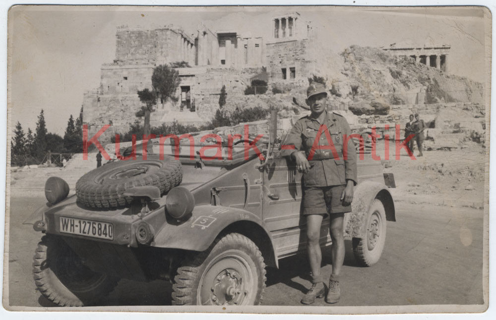 Foto Wehrmacht Griechenland Athen Feb. 1943 PKW VW Kübel Typ 82