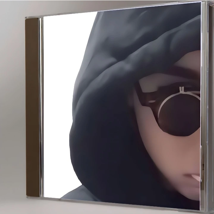 Pop singer-songwriter m3gan official Spotify artist profile picture and This Is m3gan playlist cover image featuring a close-up portrait in a black hoodie and round sunglasses.