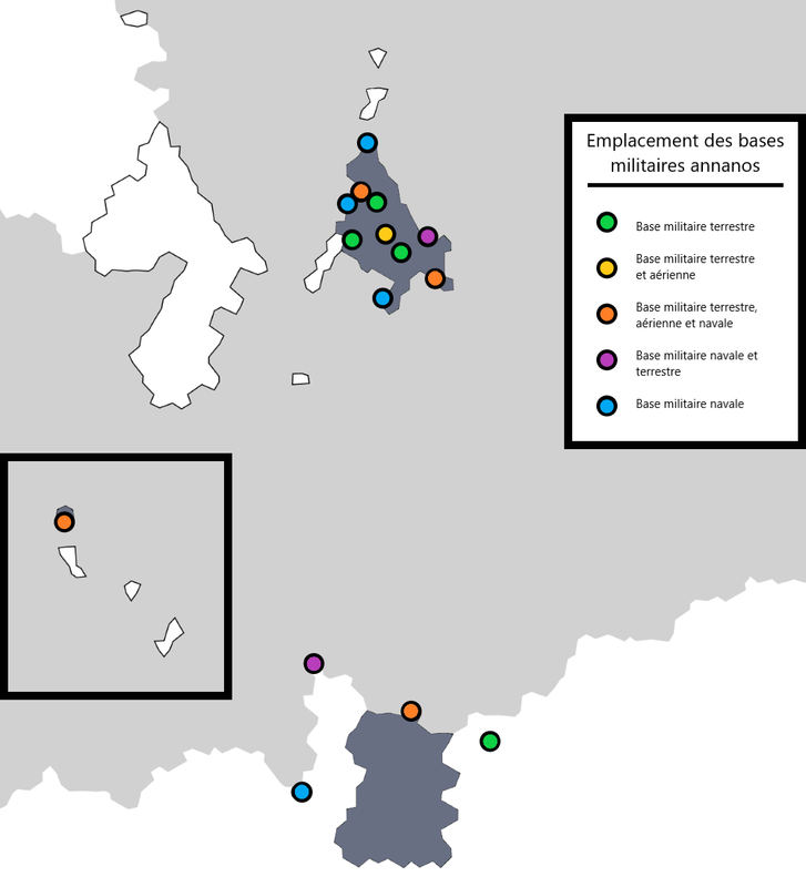 emplacement des bases militaires