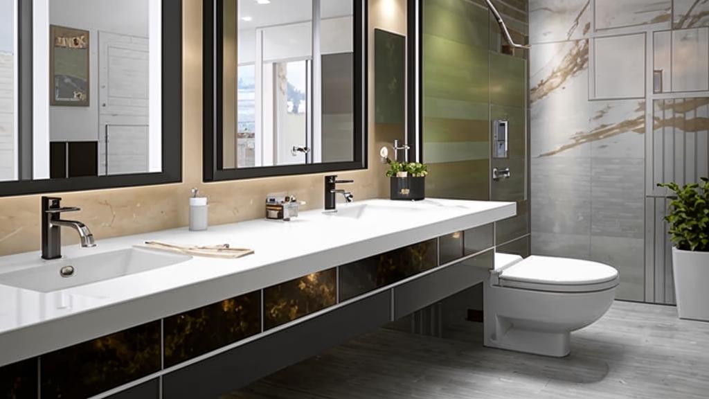 Столешницы из искусственного камня в ванную