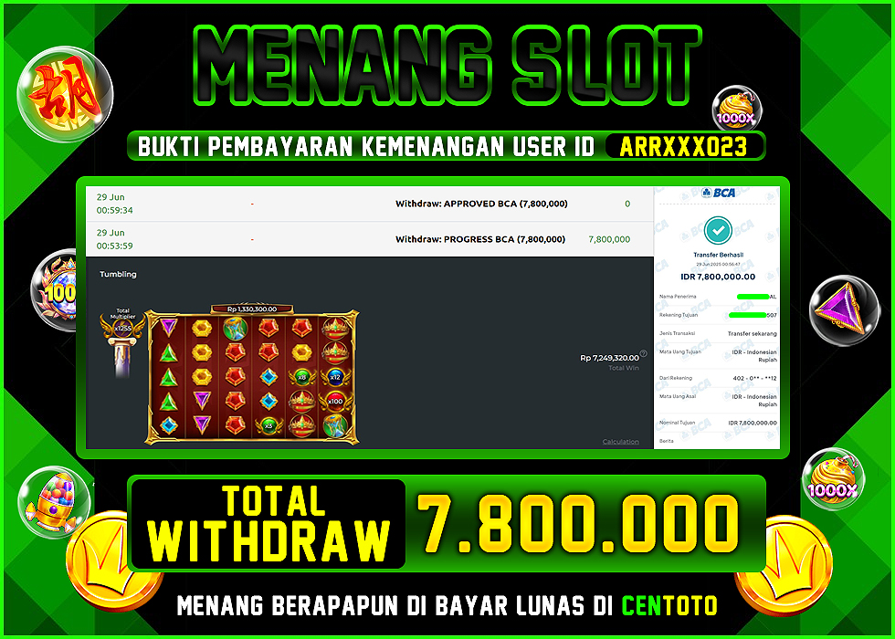 BUKTI JACKPOT LUNAS CENTOTO