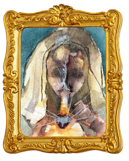 The Immaculate Heart of Mary, 2021, watercolor & colored pencil