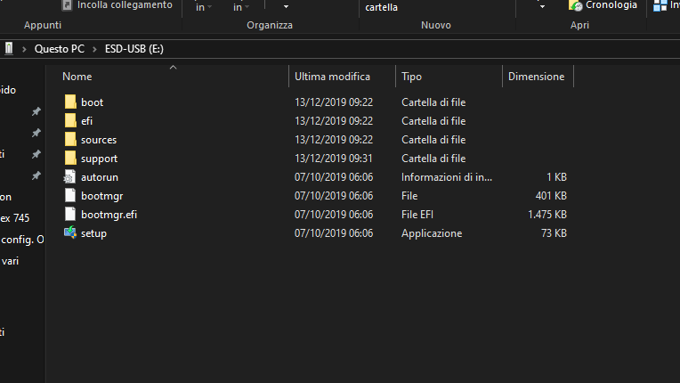 windows 10 su chaive USB