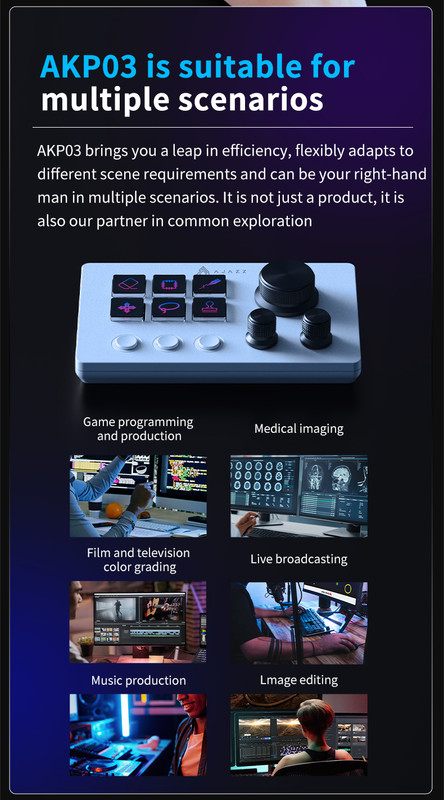 AJAZZ AKP03 プログラム可能なオーディオコントローラー AJAZZ AKP03 Programmable Buttons Desktop Controller