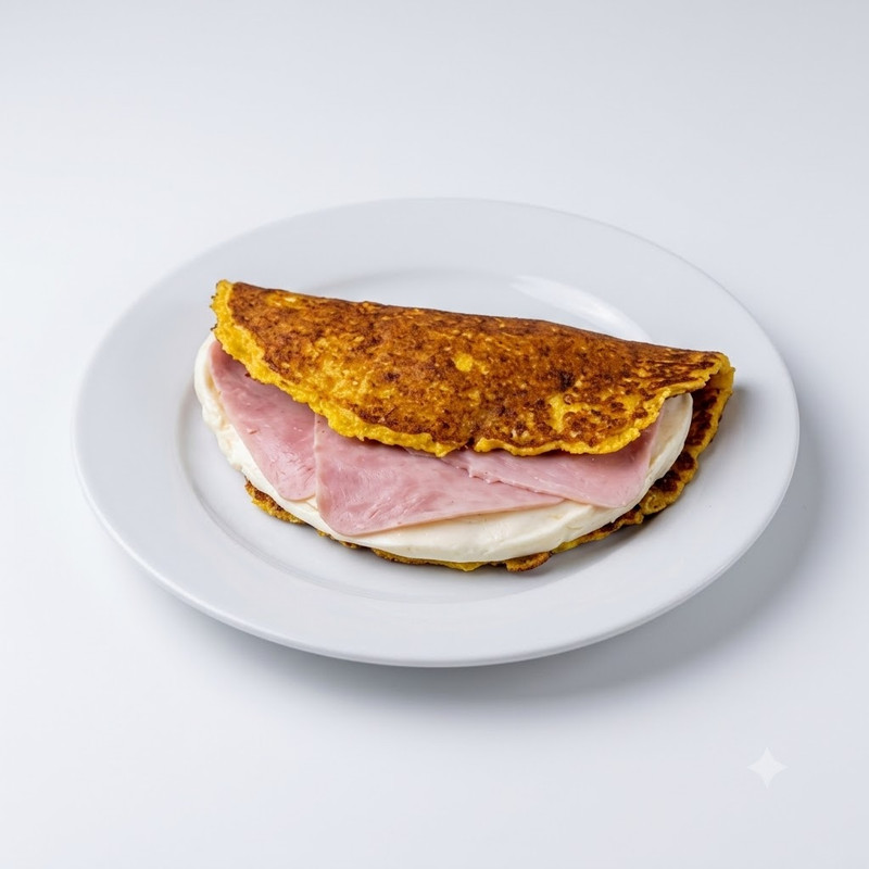 Cachapa Con Jamón York Y Queso De Mano (1 Ud.)