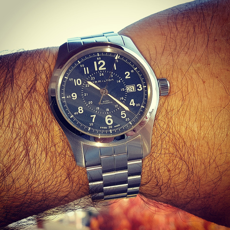 Hamilton Khaki Field Auto 42 mm 100M Blue Dial Bracelet #H70605143 (2)