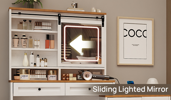 Vanity Desk with LED Mirror