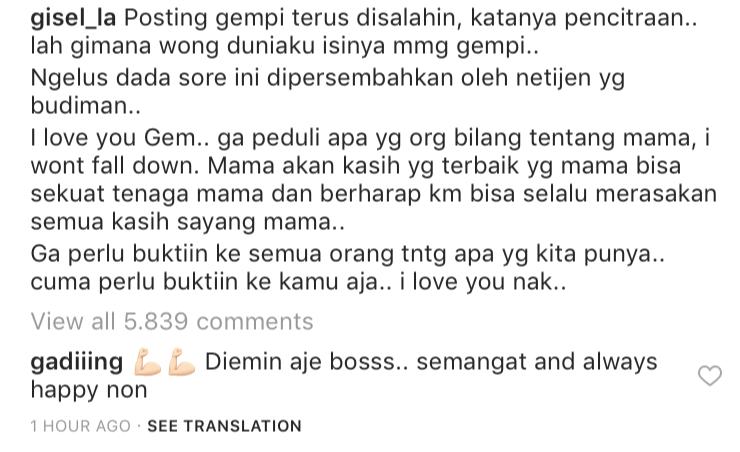 Komentar Gading Marten untuk Gisella Anastasia
