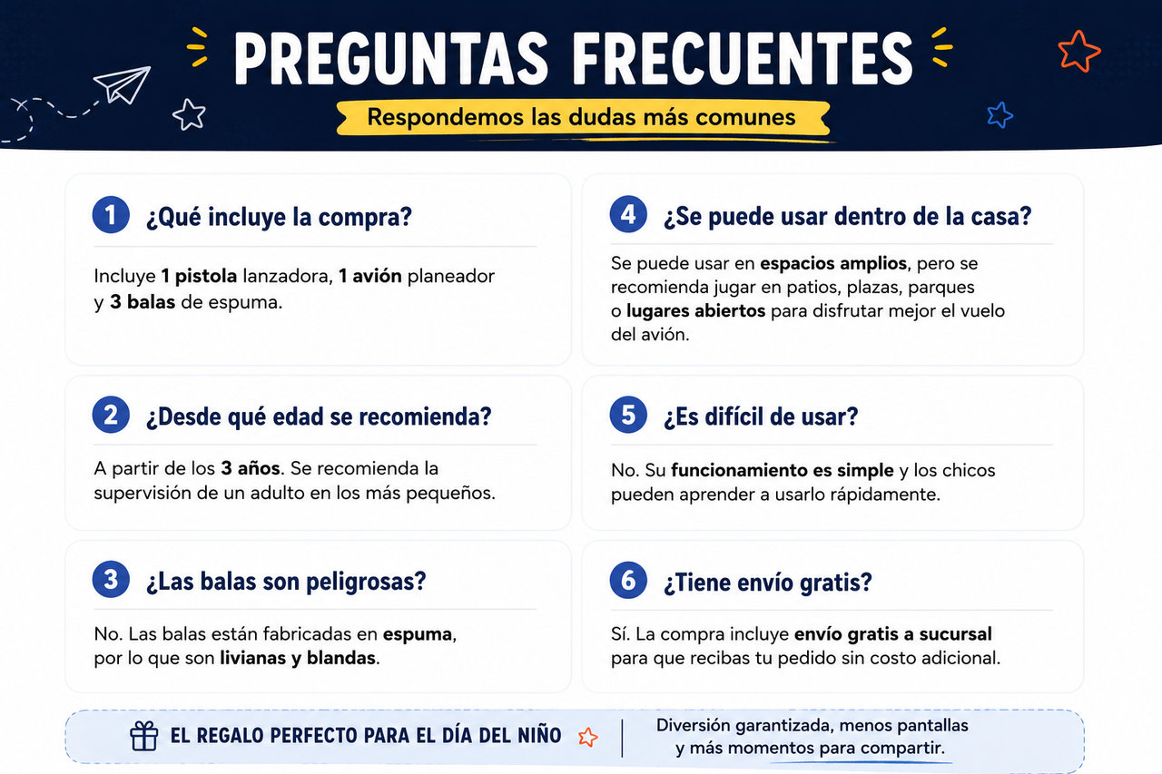 Preguntas frecuentes de la pistola lanza aviones