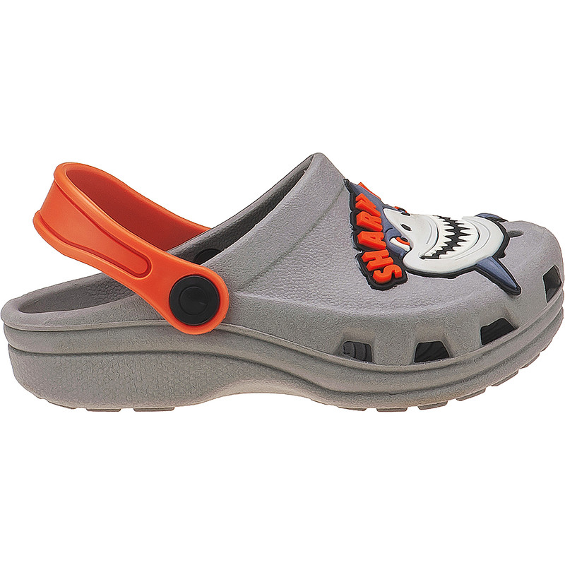 Chinelinho Infantil Shark Cinza/Laranja miniatura 5