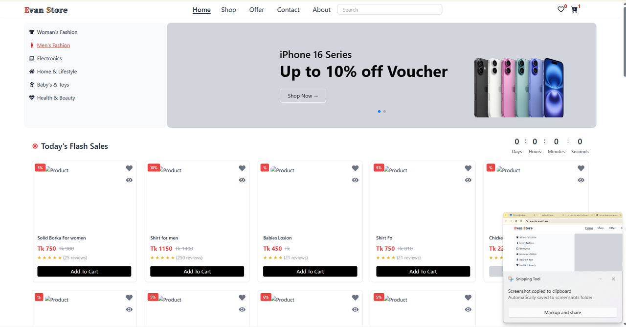 Evan Store Website