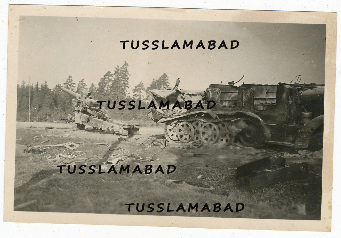 Halbkette Kettenfahrzeug Geschütz Wrack Foto 2 WK