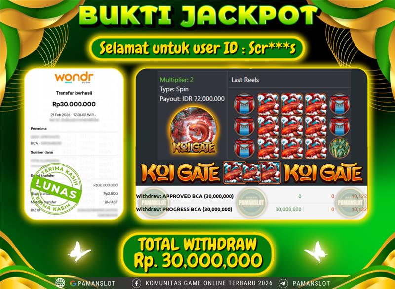 PAMANSLOT JACKPOT Game HABANERO - Koi Gate Rp.30,000,000- LUNAS