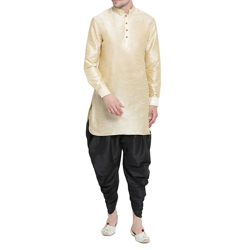 Men's Dhoti Kurta Pant Set Silk Blend Ethnic Kurta Pyjama For Wedding Wear Dress - Picture 4 of 24