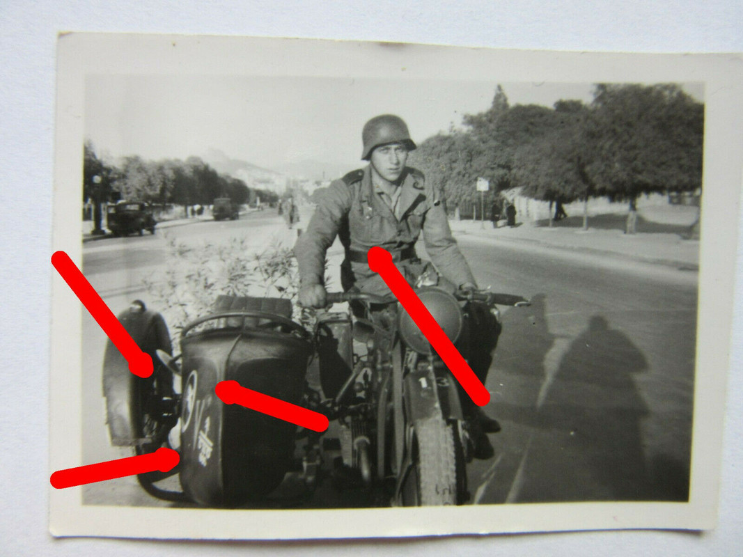 Foto Griechenland Kradmelder Maling Emblem Motorrad Zündapp Athen