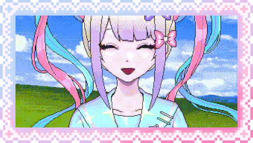 A stamp of kangel in the windows background moving back and forth like a screamer