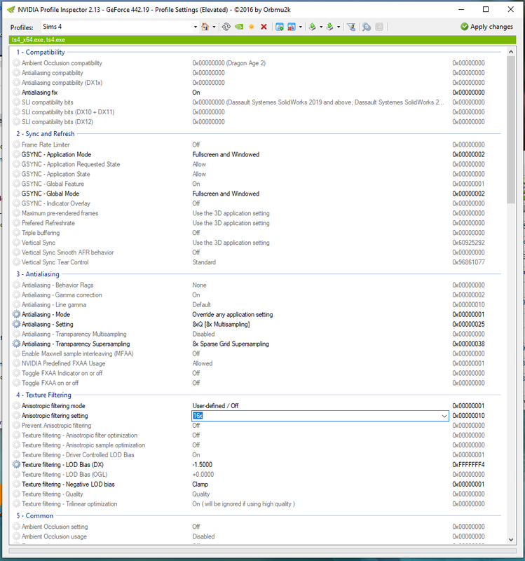 nvidiaInspector Settings