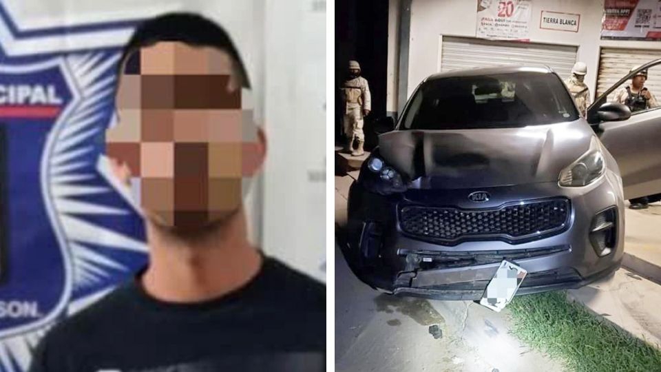 Capturan a presunto sicario armado en Sonora; intentó darse a la fuga pero chocó su auto