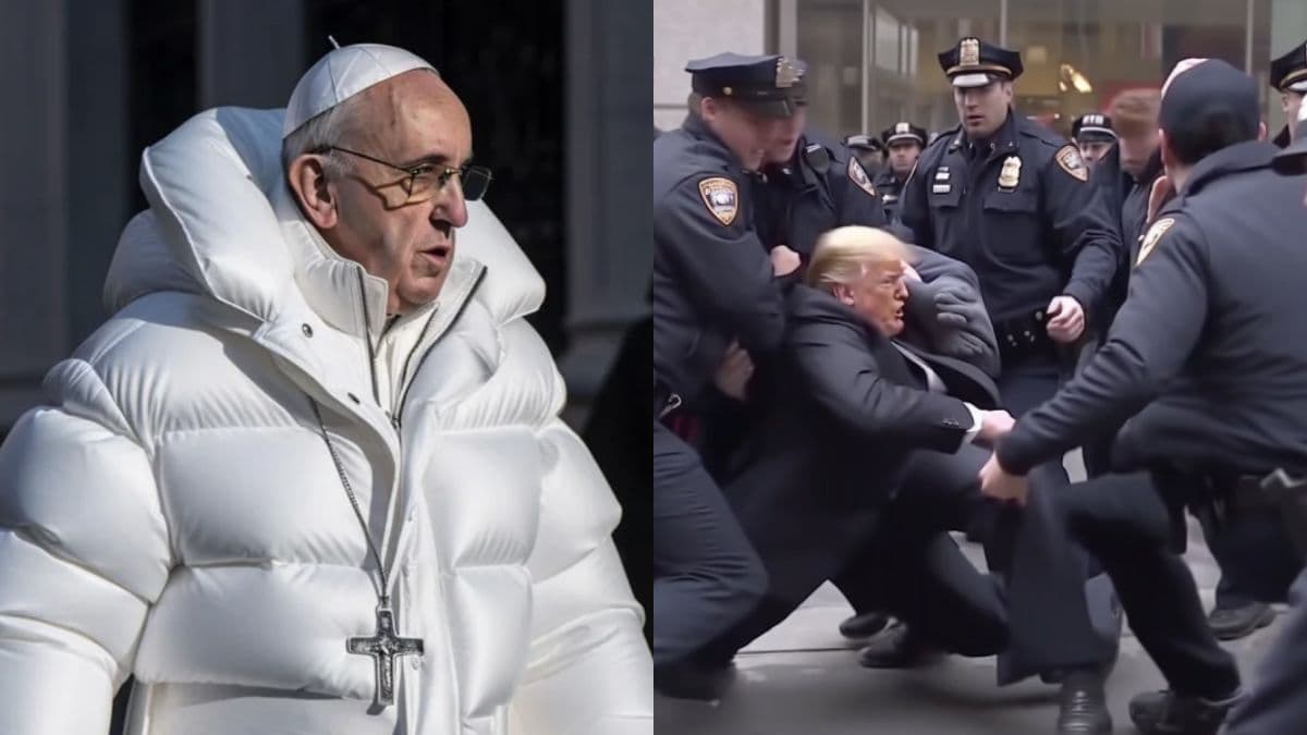 midjourney deepfake papa francesco arresto donald trump