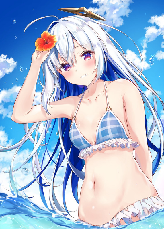 Аниме Арт - Страница 32 Yande-re-628987-sample-amane-kanata-bikini-cleavage-hololive-swimsuits-taracomax-wet