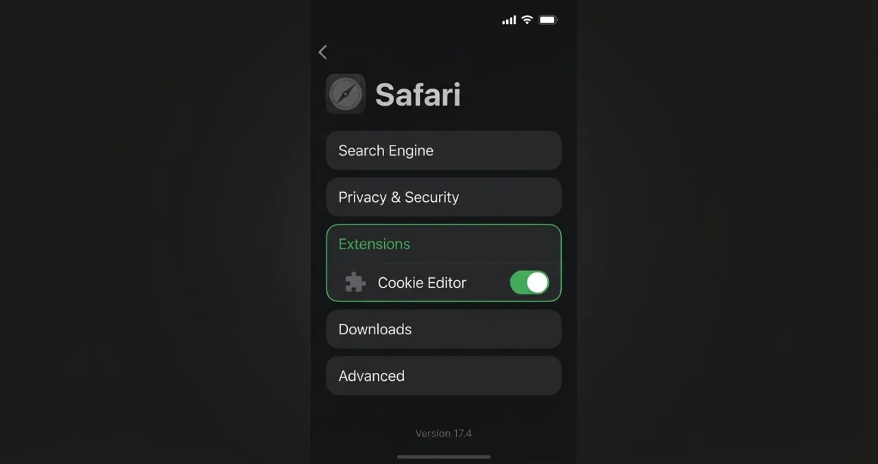 Включение расширения в Safari на iPhone