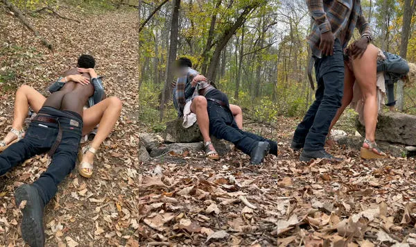 WanderingWife BBC Creampie Outside On Walking Trail