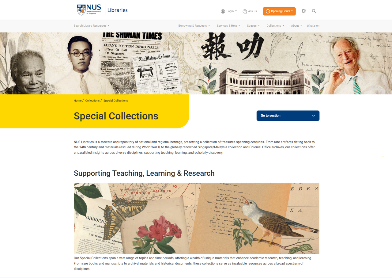 新加坡国立大学(NUS)图书馆特藏