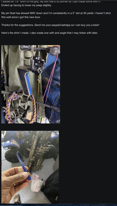 Shims on Grip 3D Printed