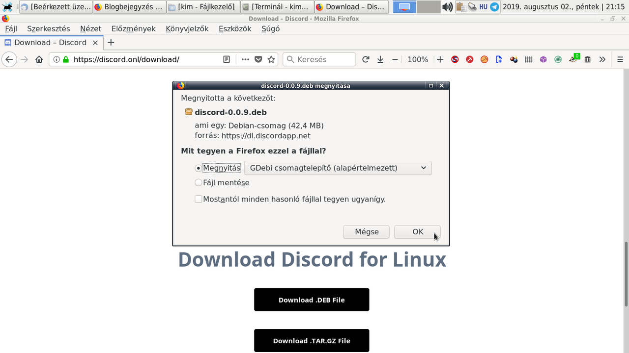 A Discord VoIP alkalmazás telepítése | Linux Mint Magyar Közösség