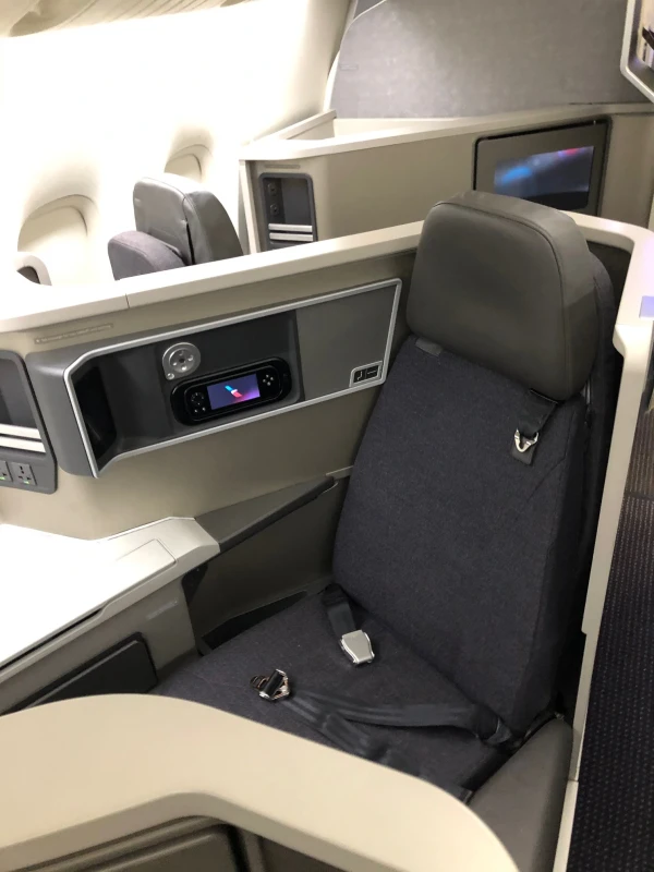 Concept D seats on an American Airlines 787