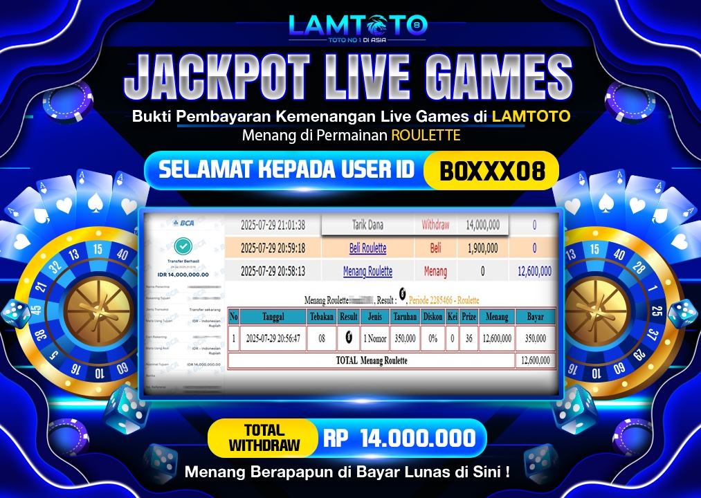 BUKTI JACKPOT LUNAS LAMTOTO