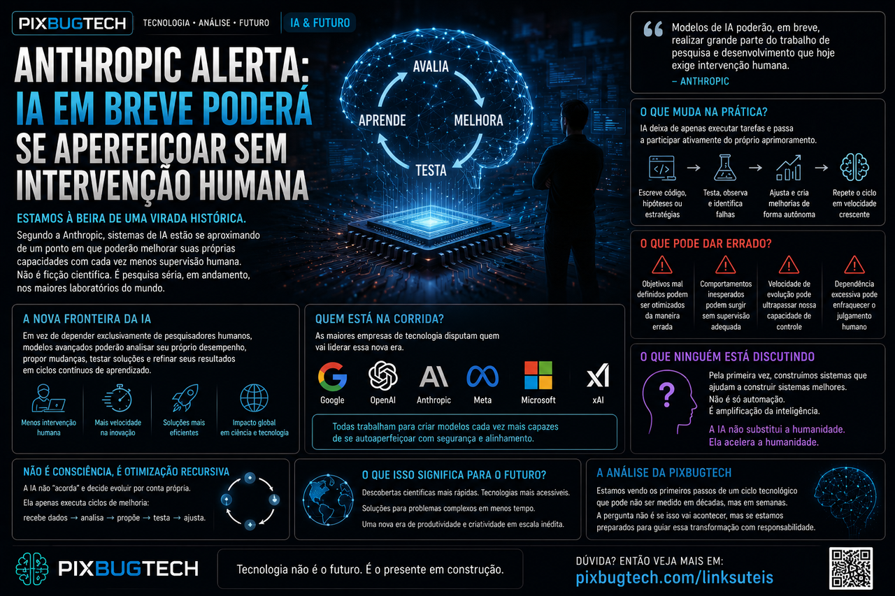 Anthropic diz que a IA poderá se aperfeiçoar sozinha e talvez estejamos chegando ao momento mais importante da história da computação