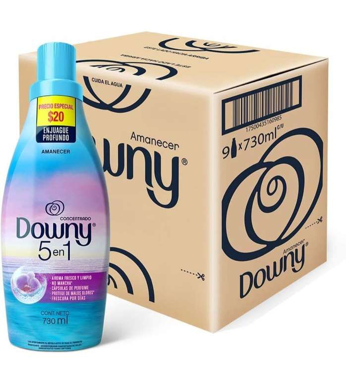 Amazon Downy Suavizante de Telas Amanecer 730Ml c/u, 9 Unidades, Total 6.57Lts planea y cancela 
