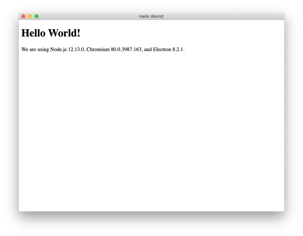 Hello World Electron app