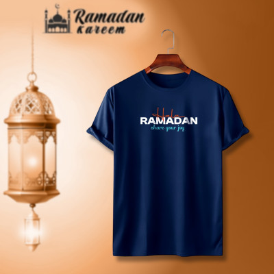 ইসলামিক ক্যালিগ্রাফি ডিজাইন কটন হাফহাতা টিশার্ট