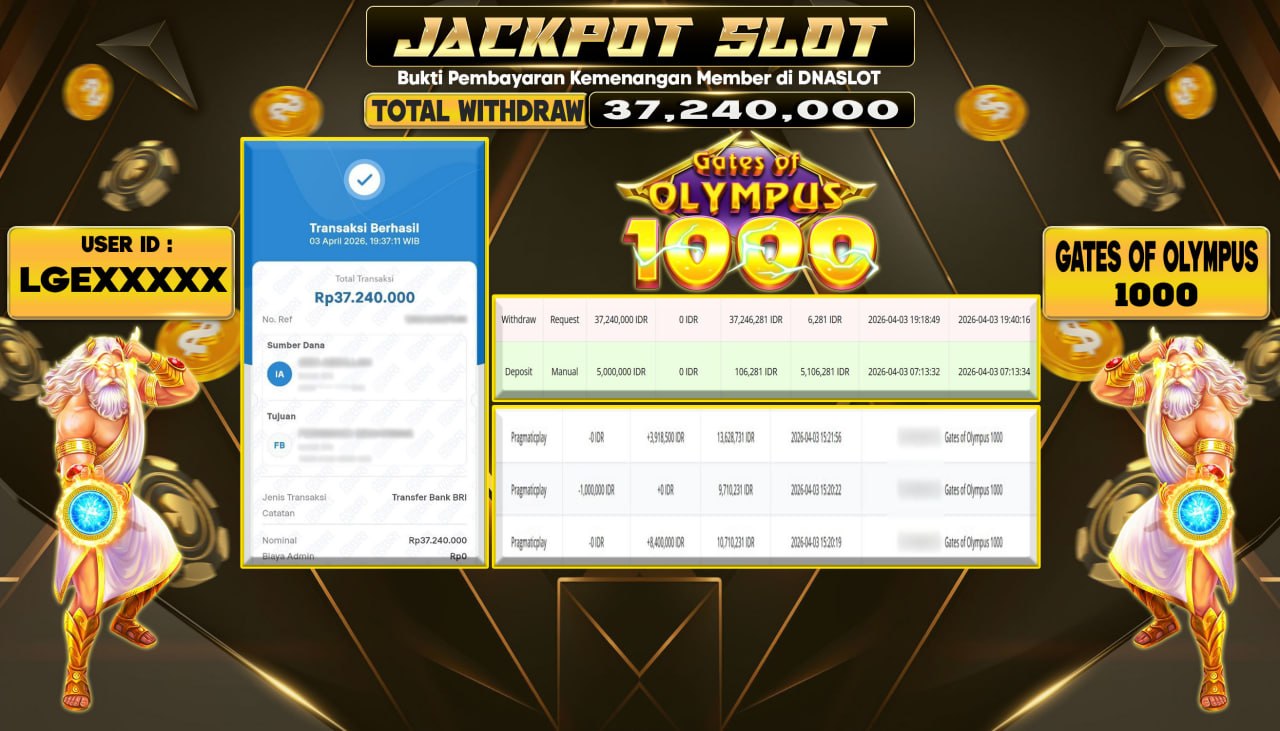 JACKPOT SLOT GATES OF OLYMPUS 1000 3 APRIL 2026