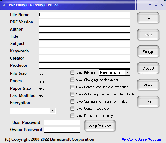 Bureausoft PDF Encrypt & Decrypt Pro v5.0 + Portable