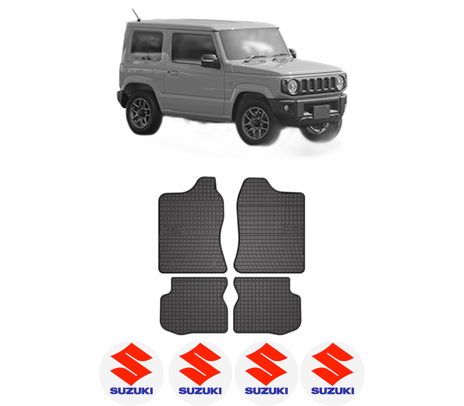 Set covorase presuri SUZUKI JIMNY Closed Off-Road Vehicle (A6G) din 2018, auto, din cauciuc thermoplastic, 4 Stickere auto cu SUZUKI